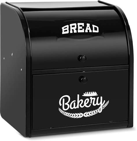 black metal bread box|stainless steel bread boxes.